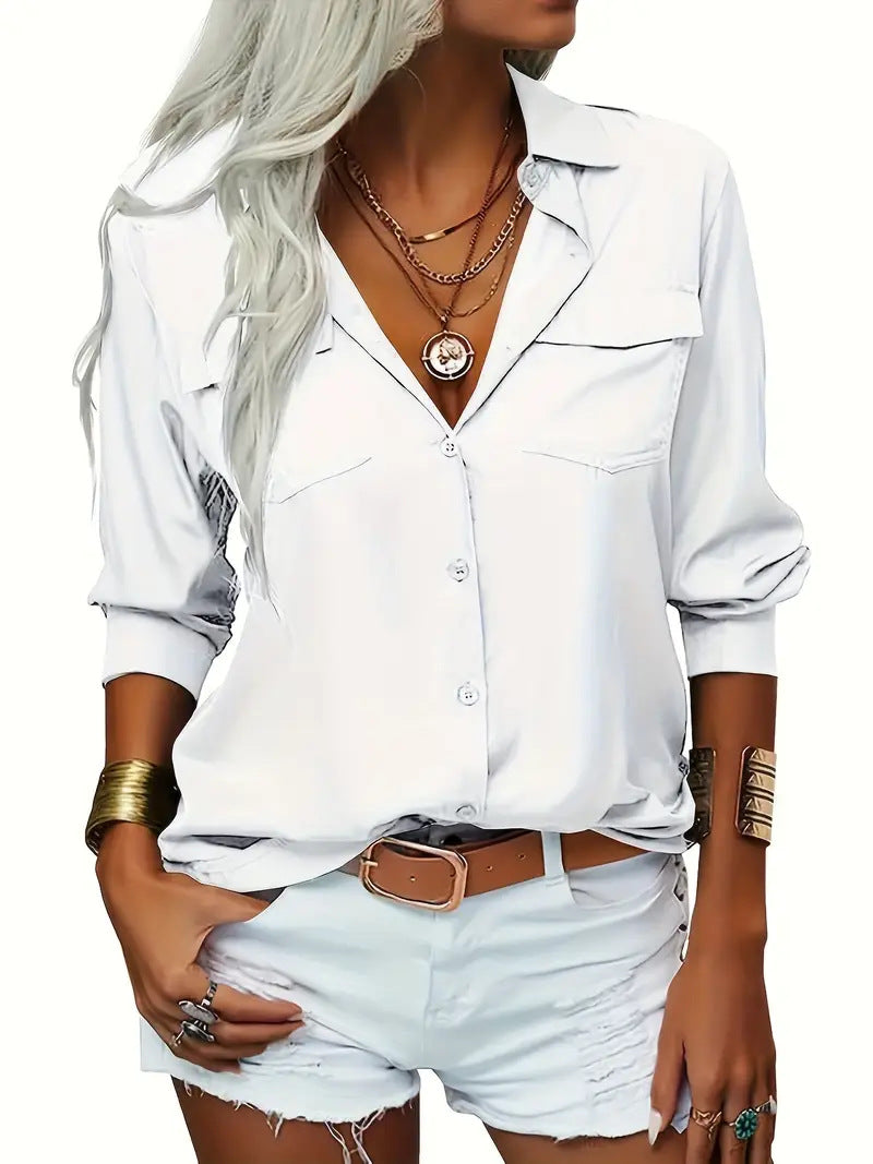 Women’s Long-Sleeve Button Blouse