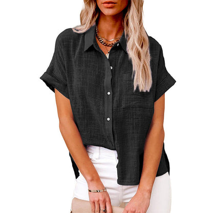 Women’s Short-Sleeve Button Blouse