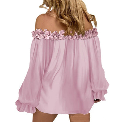 Women’s Off-Shoulder Ruffled Long-Sleeve Blouse