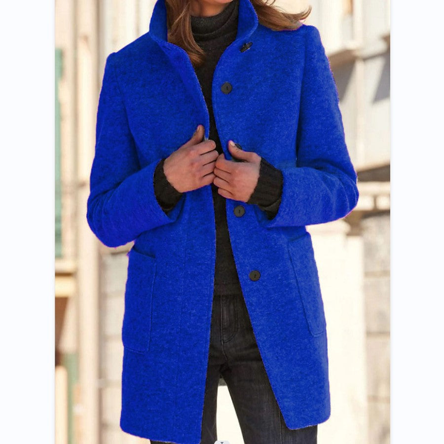 Women’s Stand-Collar Button Coat