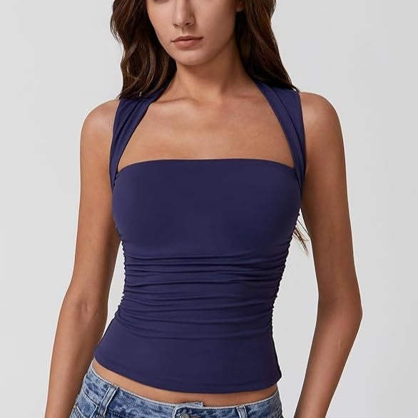 Women’s Sleeveless Square-Neck Fitted Top