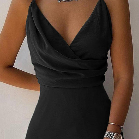 Women’s Sleeveless Draped Midi Dress